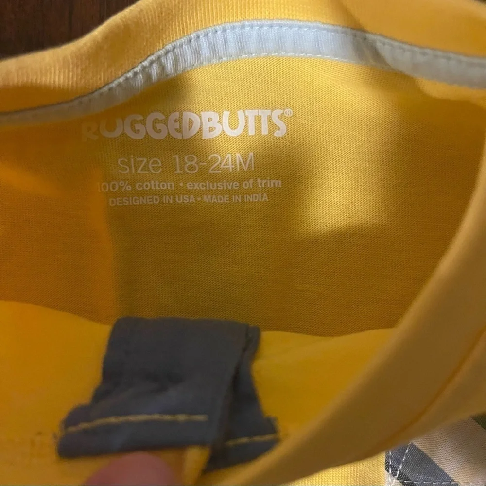NWOT RuggedButts | Yellow Pocket Henley Tee | 18-24 mo
